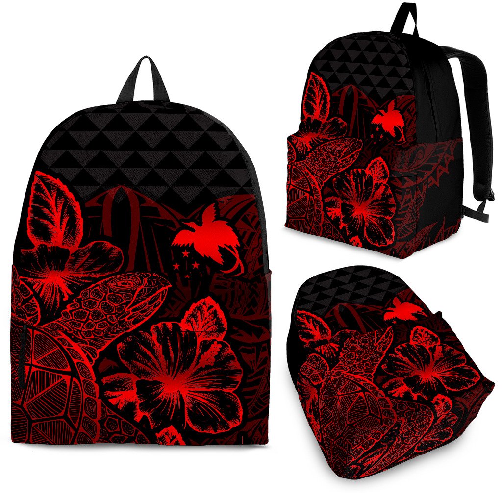Papua New Guinea Polynesian Backpack Turtle Hibiscus Red Red - Polynesian Pride