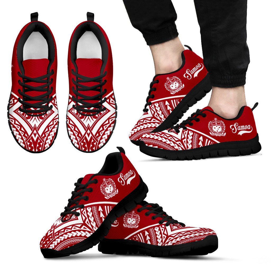 Samoa Sneakers - Samoa Coat Of Arms Polynesian Tattoo 2nd Ver Unisex Black - Polynesian Pride