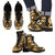 Society Islands Leather Boots - Polynesian Tattoo Gold Gold - Polynesian Pride