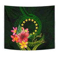 Cook Islands Polynesian Tapestry - Floral With Seal Flag Color - Polynesian Pride