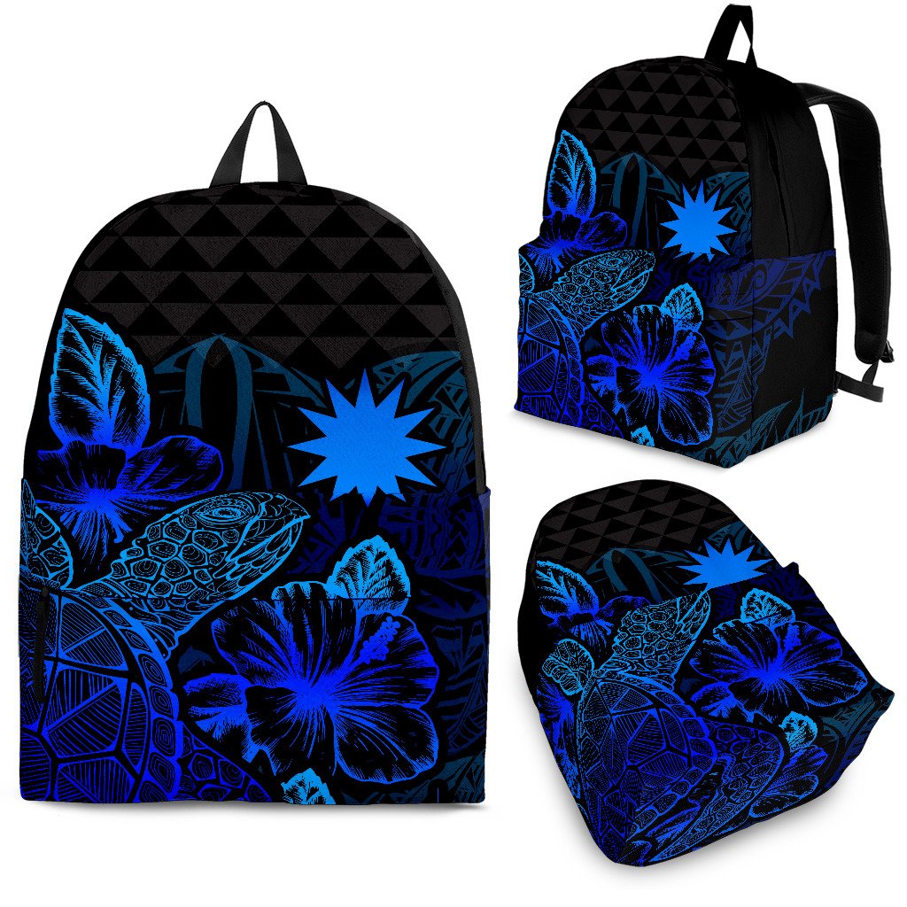 Nauru Polynesian Backpack Turtle Hibiscus Blue Blue - Polynesian Pride
