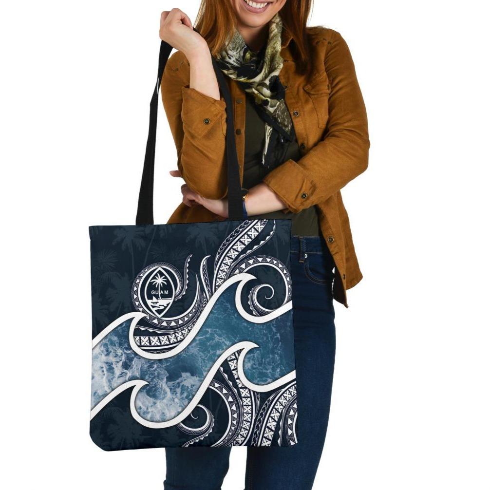 Guam Polynesian Tote Bags - Ocean Style Tote Bag One Size Blue - Polynesian Pride