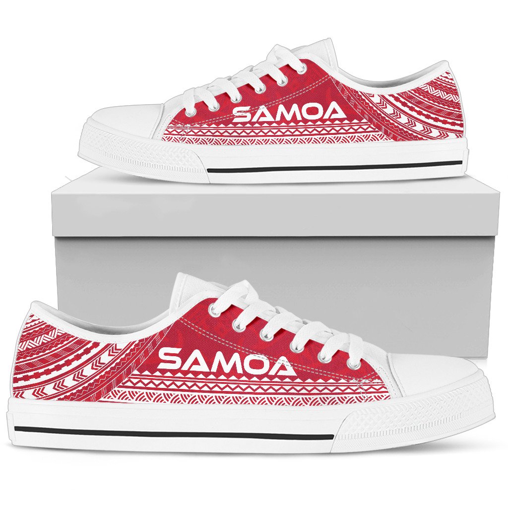 Samoa Low Top Shoes - Polynesian Flag Chief Version - Polynesian Pride