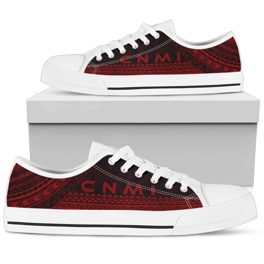 Northern Mariana Islands Low Top Shoes - Polynesian Red Chief Version - Polynesian Pride