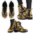 Society Islands Leather Boots - Polynesian Tattoo Gold - Polynesian Pride