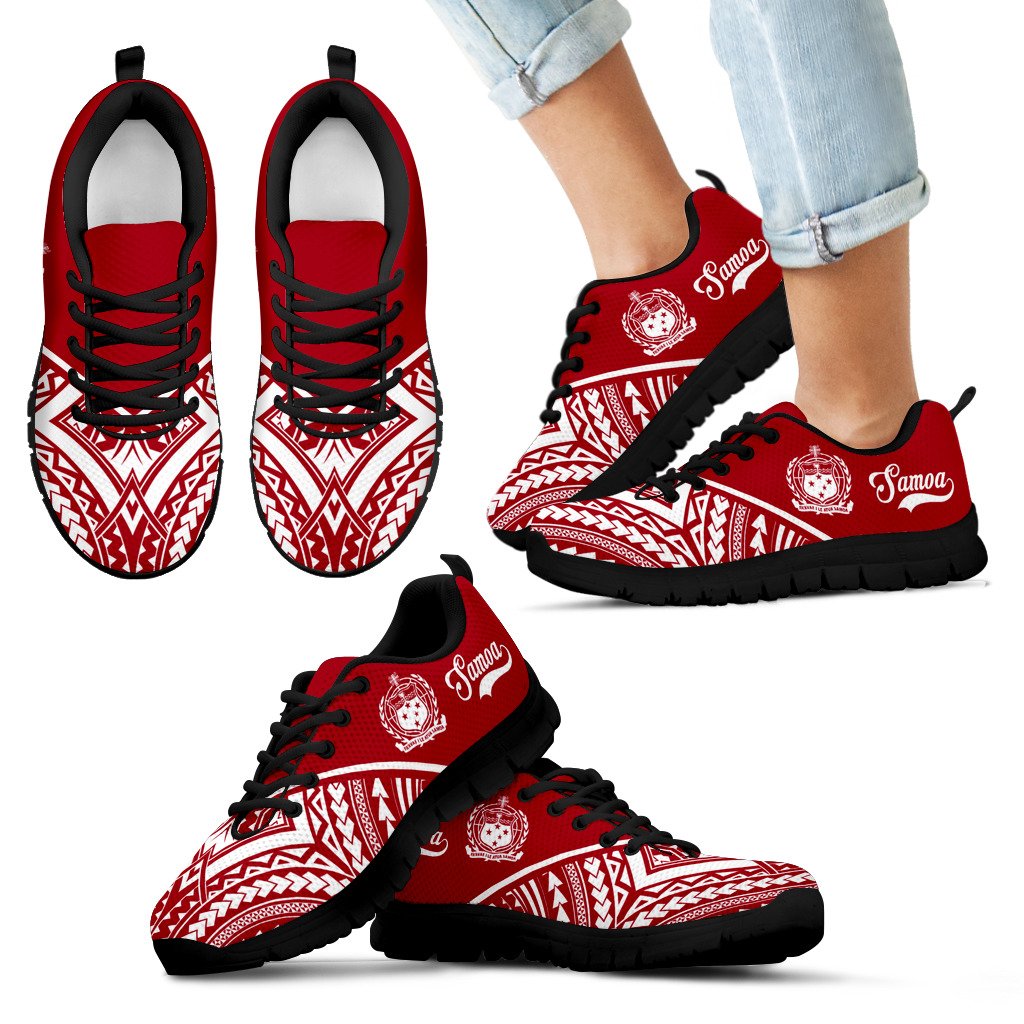 Samoa Sneakers - Samoa Coat Of Arms Polynesian Tattoo 2nd Ver - Polynesian Pride