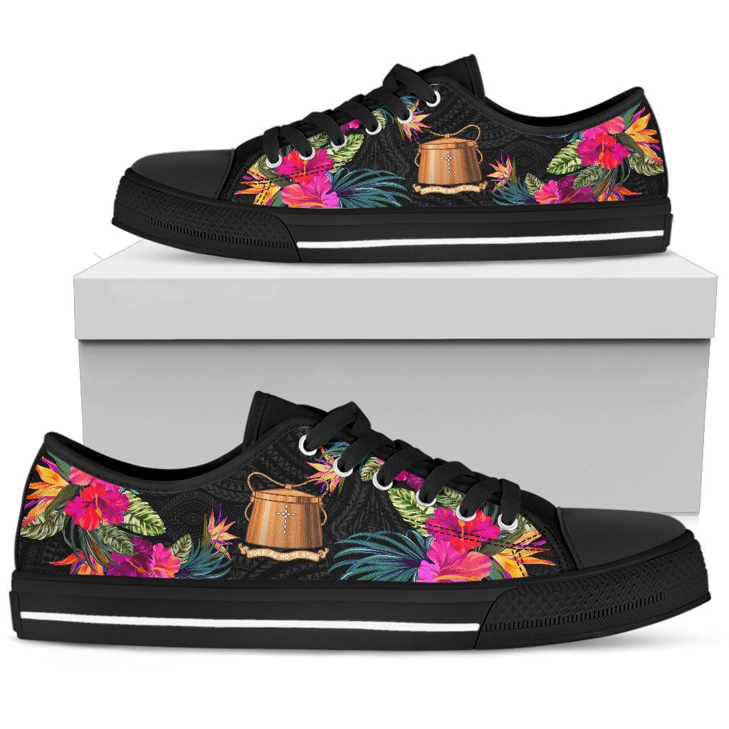 Tokelau Low Top Shoe - Hibiscus Polynesian Pattern - Polynesian Pride
