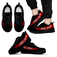Tongan Heartbeat Sneakers - Polynesian Pattern Men's Sneakers - Black - Tongan Black - Polynesian Pride