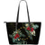 Cook Islands Hibiscus Large Leather Tote Bag Black - Polynesian Pride