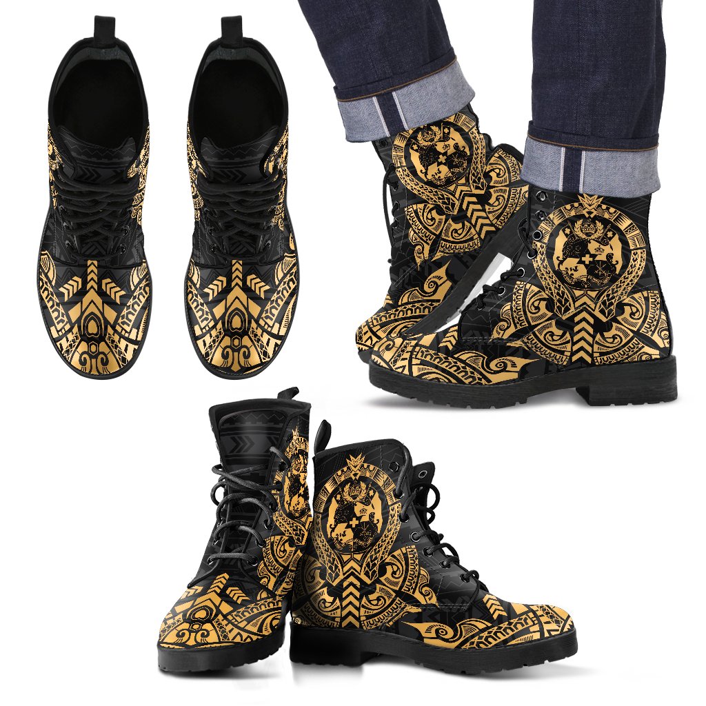 Tonga Leather Boots - Tribal Gold Gold - Polynesian Pride