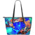 Tahiti Polynesian Leather Tote - Coral Treasure Blue - Polynesian Pride