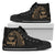 Guam Polynesian High Top Shoes - Gold Tribal Wave Unisex Black - Polynesian Pride