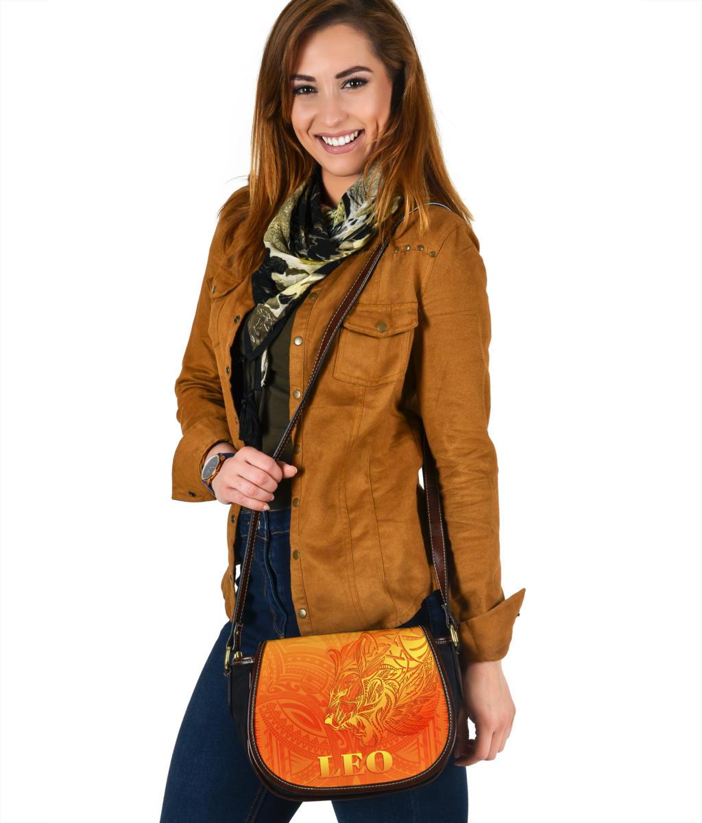 Sun In Leo Zodiac Saddle Bag Polynesian Tattoo Simple - Orange Saddle Bag One Size Orange - Polynesian Pride