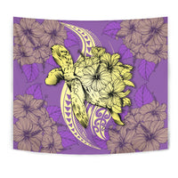 Hawaii Polynesian Turtle Hibiscus Tapestry - Yellow - Polynesian Pride