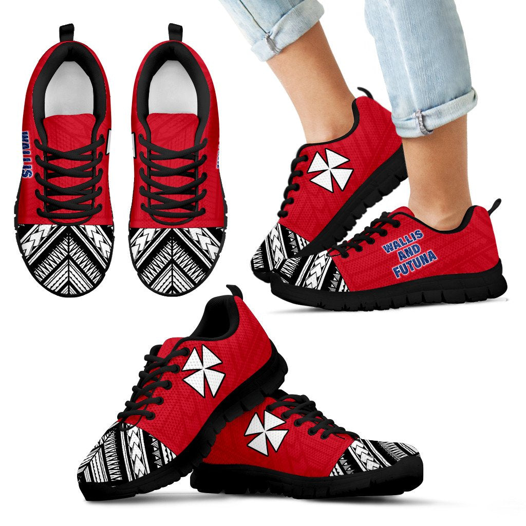 Wallis And Futuna Sneakers - Wallis And Futuna Coat Of Arms Polynesian Tattoo - Polynesian Pride