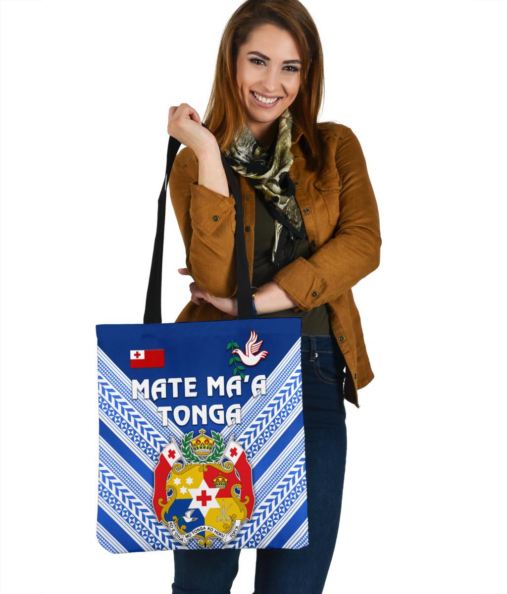 Mate Ma'a Tonga Rugby Tote Bag Polynesian Creative Style - Blue Tote Bag One Size Blue - Polynesian Pride