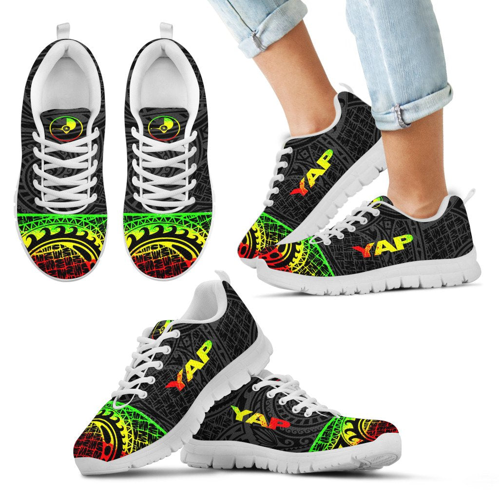 Yap Sneakers - Yap Flag Micronesian Reggae Style - Polynesian Pride