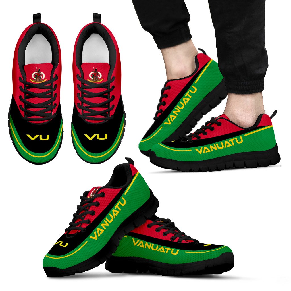 Vanuatu Sneakers - Vanuatu Coat Of Arms Unisex Black - Polynesian Pride