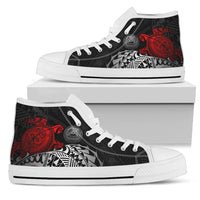 American Samoa Polynesian High Top Shoes - Polynesian Turtle (Red) - Polynesian Pride