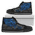 Tahiti Polynesian High Top Shoes - Blue Turtle Hibiscus Flowing Unisex Black - Polynesian Pride