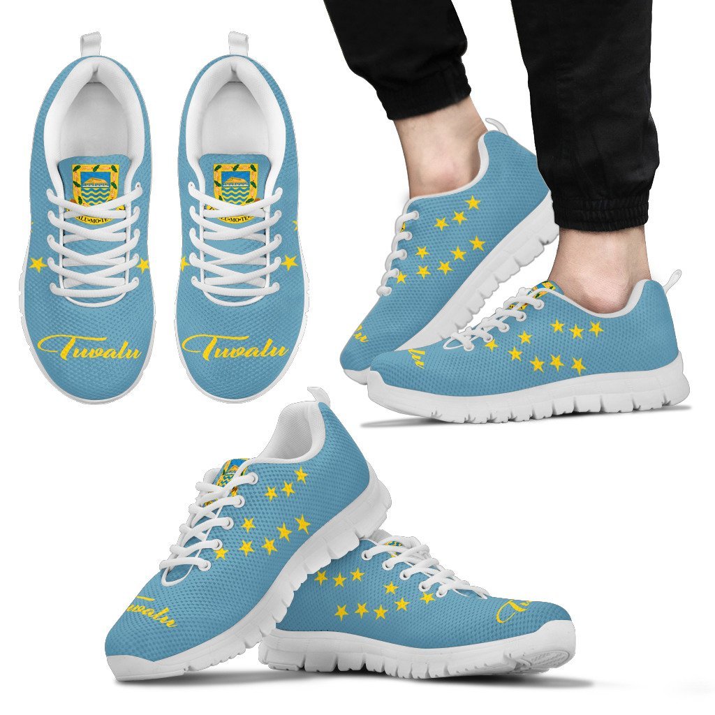 Tuvalu Sneakers - Tuvalu Coat Of Arms - 2 K5 Kid's Sneakers - White Sole - Polynesian Pride