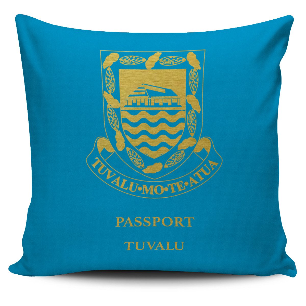 Tuvalu Pillow Cover - Passport Version Tuvalu One Size Blue - Polynesian Pride