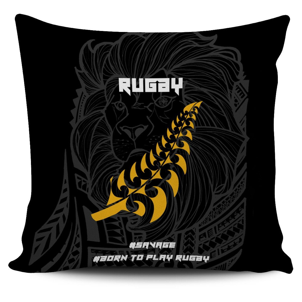 New Zealand Maori Lion Rugby Pillow Cover - Polynesian Pride