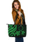 Cook Islands Leather Tote Bag - Green Tentacle Turtle Green - Polynesian Pride
