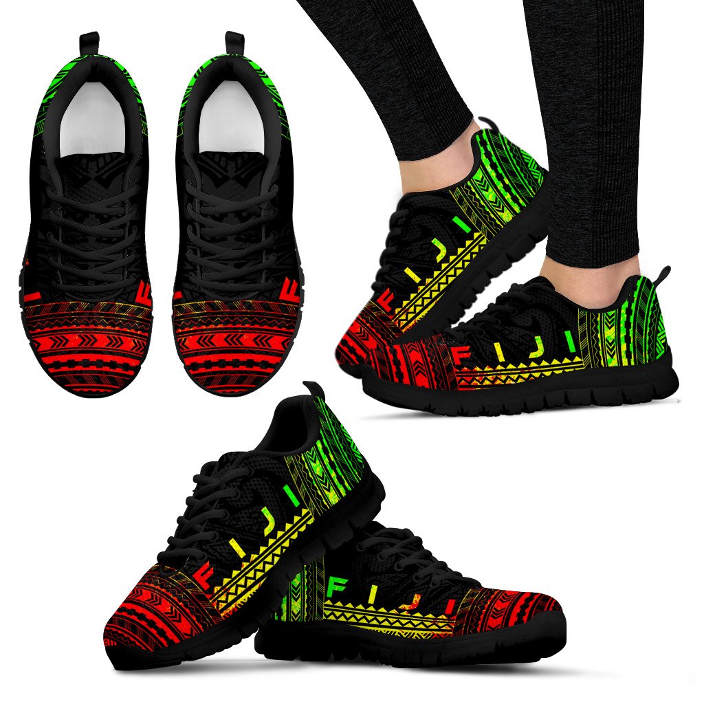 Fiji Sneakers - Fiji Polynesian Chief Tattoo Reggae Version - Polynesian Pride