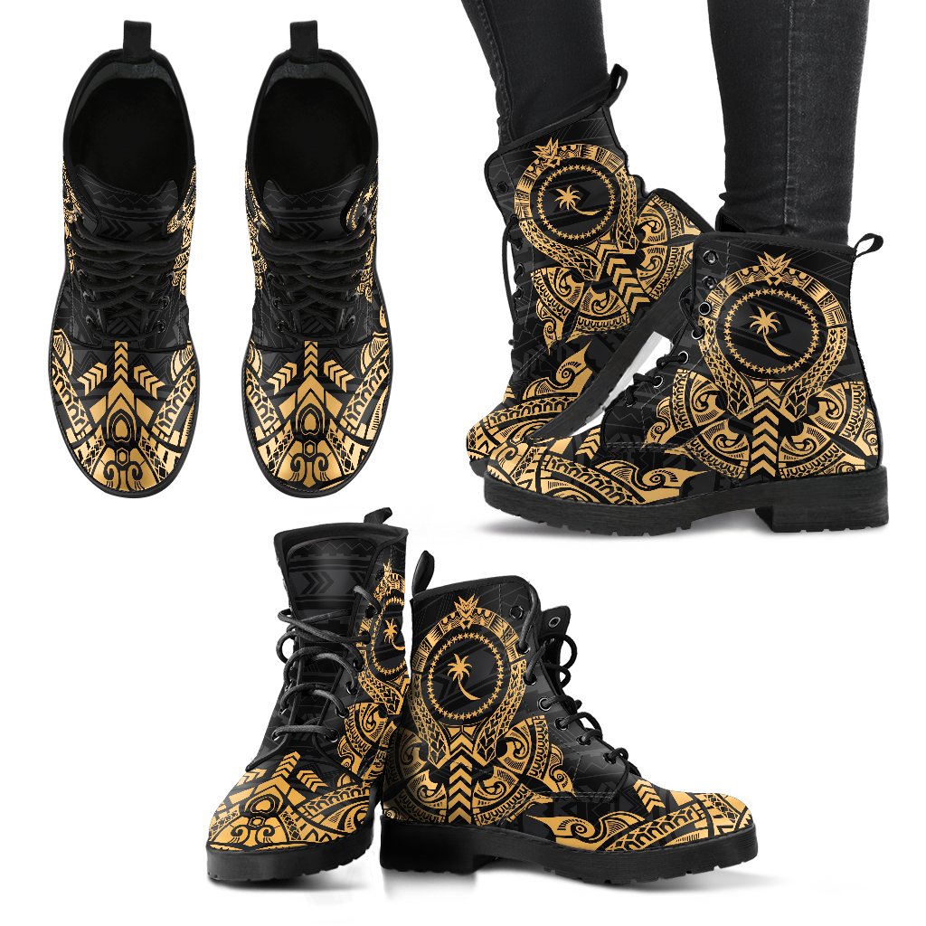 Chuuk Leather Boots - Tribal Gold - Polynesian Pride