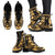 Wallis And Futuna Leather Boots - Polynesian Tattoo Gold - Polynesian Pride
