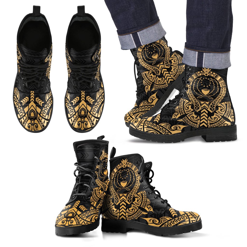 Pohnpei Leather Boots - Tribal Gold Gold - Polynesian Pride