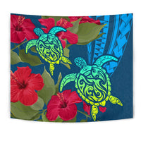 Hawaii Turtle Hibiscus Polynesian Tapestry - Bana Style - Polynesian Pride