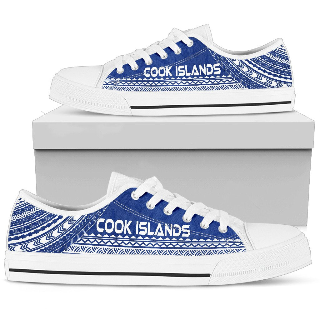 Cook Islands Low Top Shoes - Polynesian Flag Chief Version - Polynesian Pride