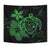 Hawaii Turtle Map Hibiscus Plumeria Poly Tapestry - Green - Polynesian Pride