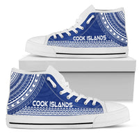 Cook Islands High Top Shoes - Polynesian Flag Chief Version Unisex Black - Polynesian Pride