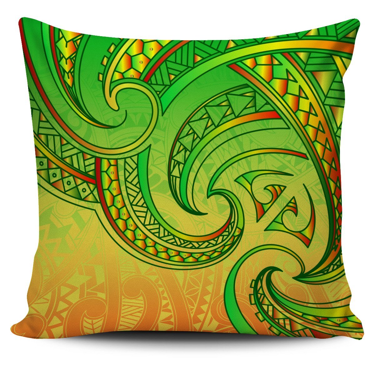 New Zealand Maori Mangopare Pillow Cover Polynesian - Rasta Pillow Cover One Size Green - Polynesian Pride