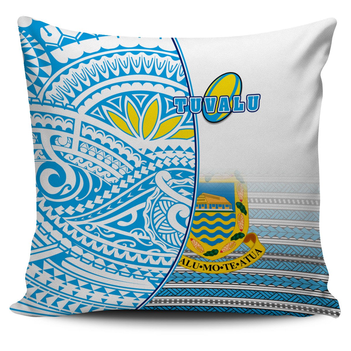 Tuvalu Rugby Pillow Cover Special Pillow Cover One Size Blue - Polynesian Pride