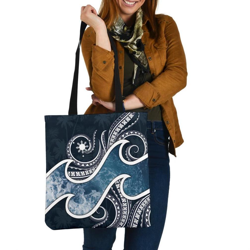 The Philippines Tote Bags - Ocean Style Tote Bag One Size Blue - Polynesian Pride