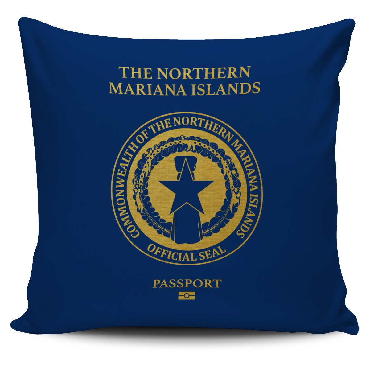 The Northern Mariana Islands Pillow Cover - Passport Version The Northern Mariana Islands One Size Blue - Polynesian Pride