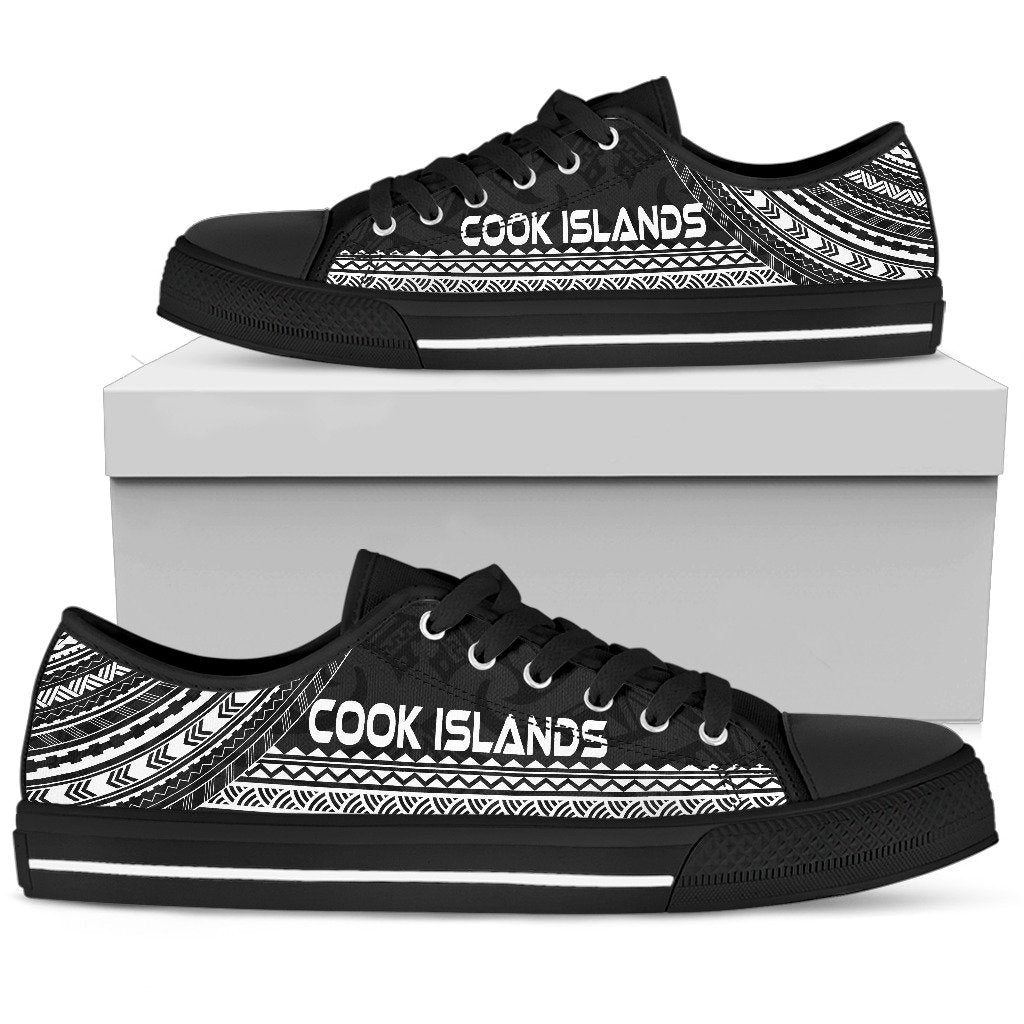 Cook Islands Low Top Shoes - Polynesian Black Chief Version - Polynesian Pride