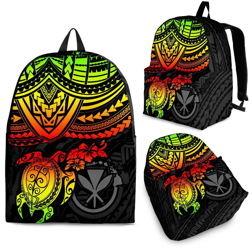 Hawaii Polynesian Backpack - Kanaka Maoli Reggae Turtle Hibiscus REGGAE - Polynesian Pride