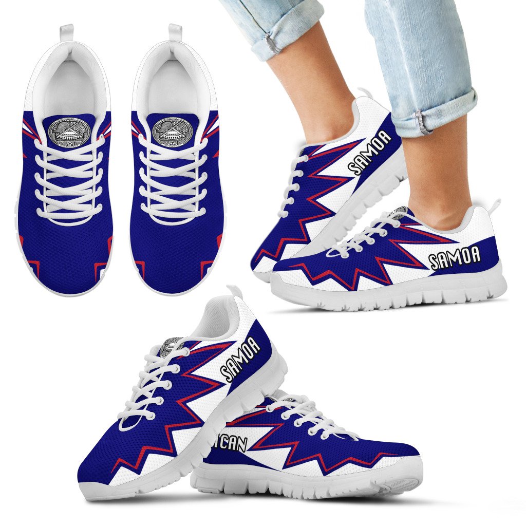 American Samoa Sneakers - American Samoa Seal Thunder Style - Polynesian Pride