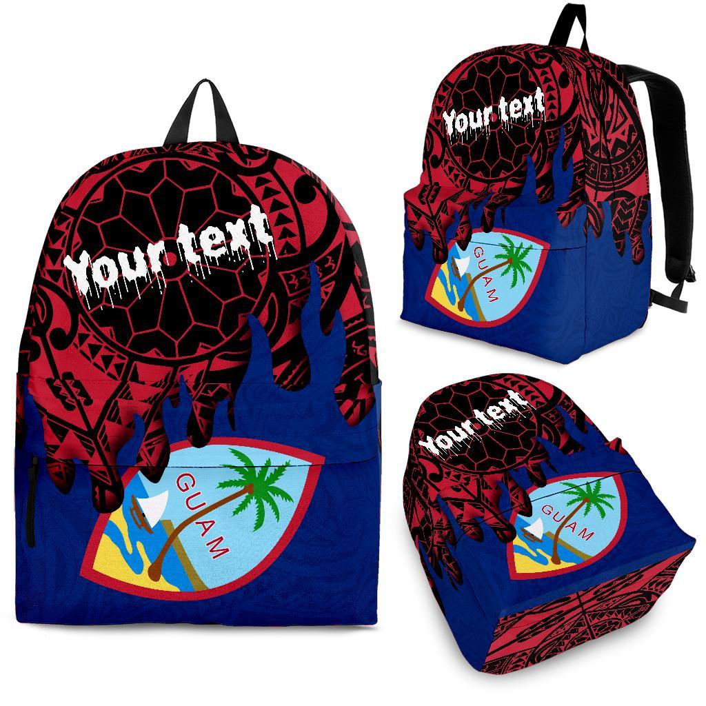 Guam Custom Personalised Backpack - Melting Style Blue - Red - Polynesian Pride