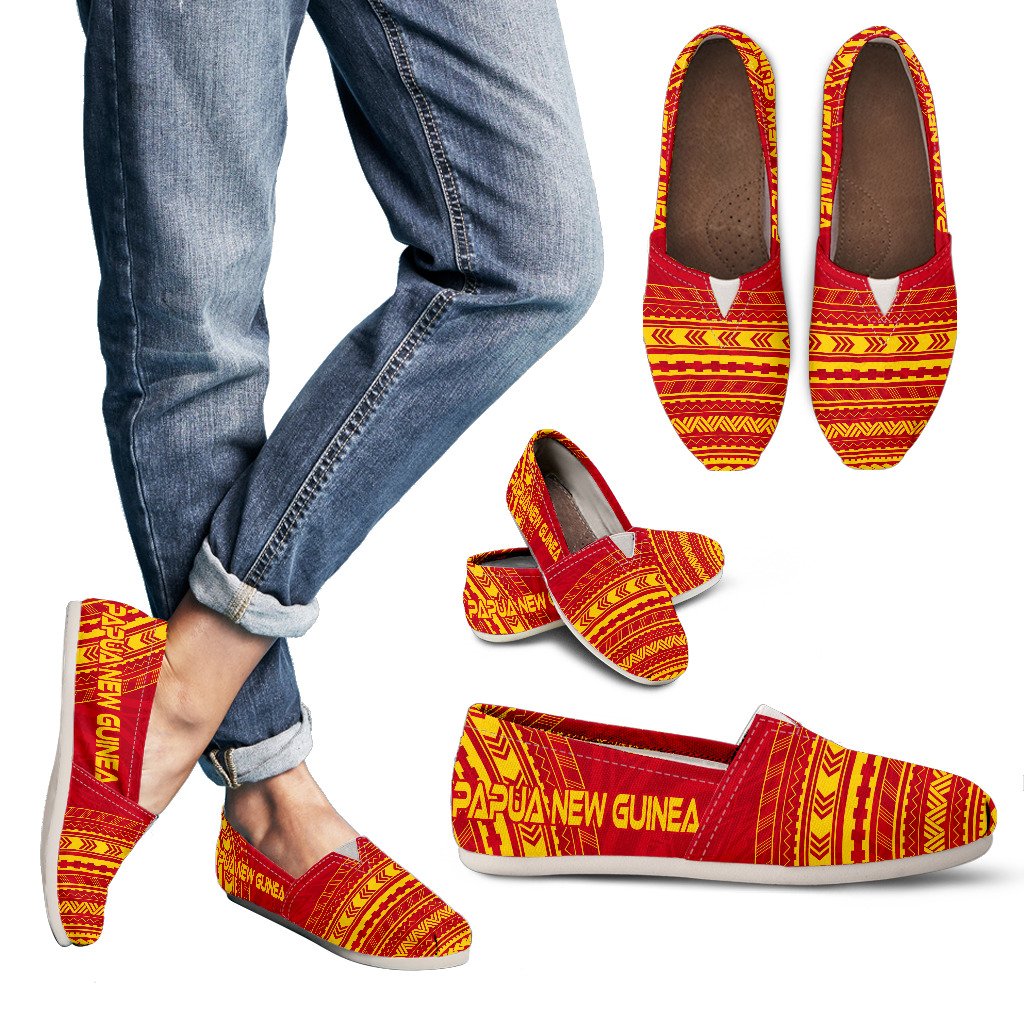 Papua New Guinea Casual Shoes - Polynesian Flag Chief Version Women White - Polynesian Pride
