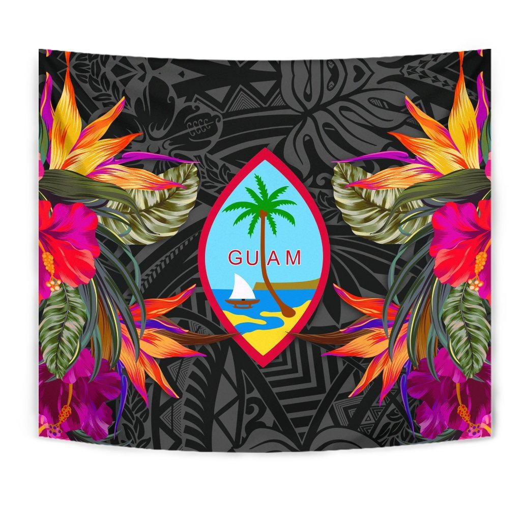 Guam Slide Tapestry - Polynesian Hibiscus Pattern - Polynesian Pride