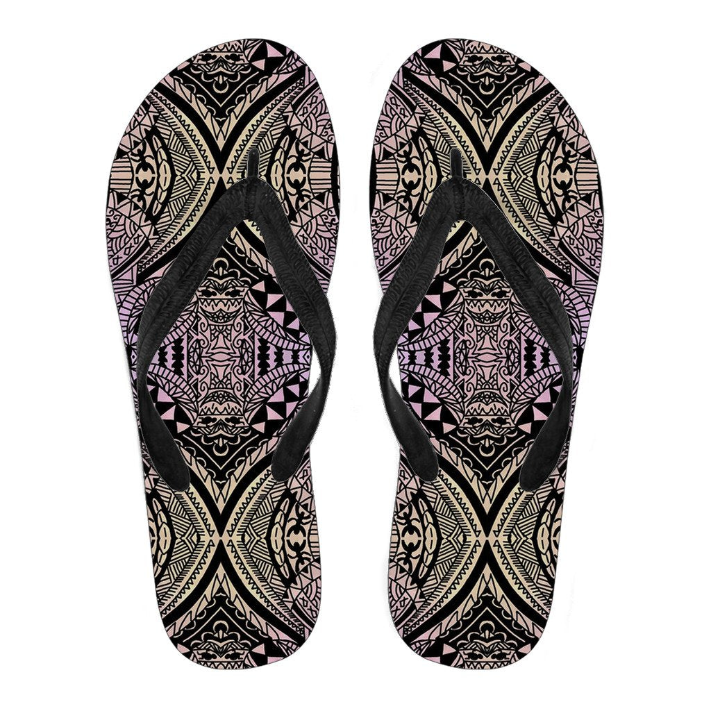 Polynesian Flip Flops Blur Women's Flip Flops Black - Polynesian Pride