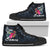 Samoa Polynesian High Top Shoes - Tropical Flowers Unisex Black - Polynesian Pride