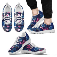 Hawaii Tropical Palm Tree And Flower Sneakers Men's Sneakers White - Polynesian Pride
