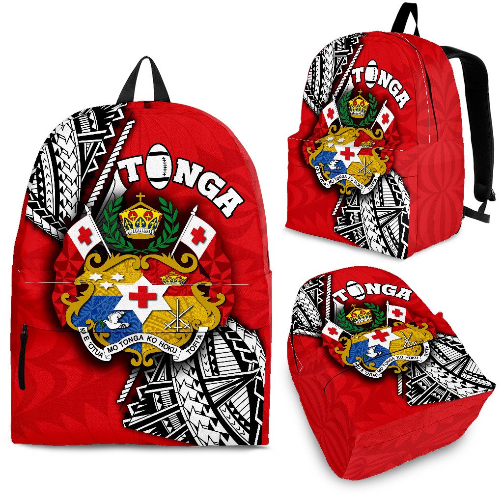Tonga Rugby Backpack Polynesian Style Pinwheel Red - Polynesian Pride